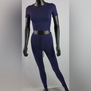 Blue and white Legging Set